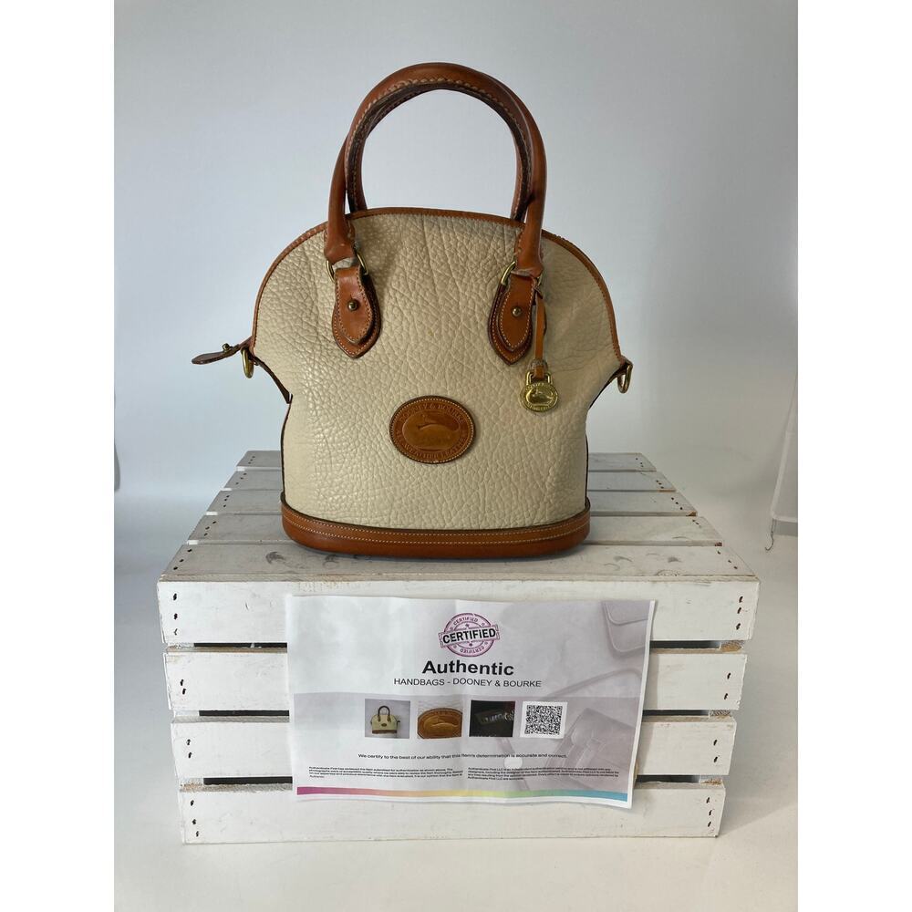 DOONEY & BOURKE MEDIUM IVORY PEBBLED LEATHER HANDBAG (ASIS)